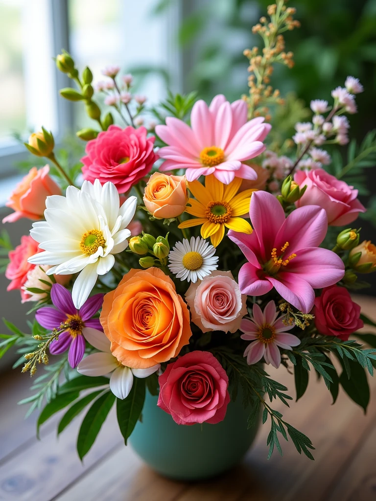 Modern mixed seasonal flowers